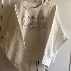 Calvin Klein Cream Logo Sweatshirt